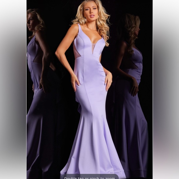 Jovani red and royal  Backless Dress - Picture 1 of 7